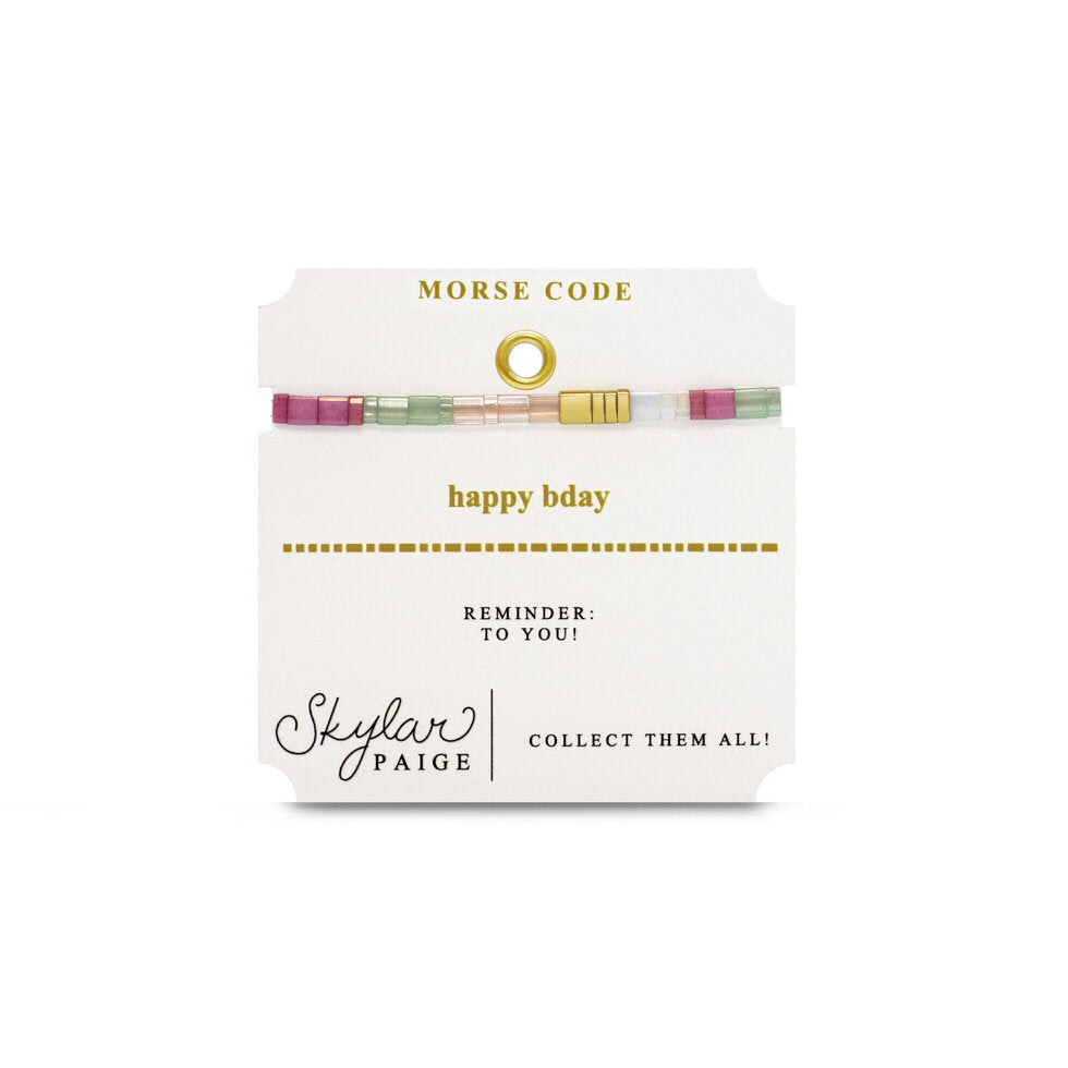 HAPPY BDAY | Morse Code Tila Bracelet