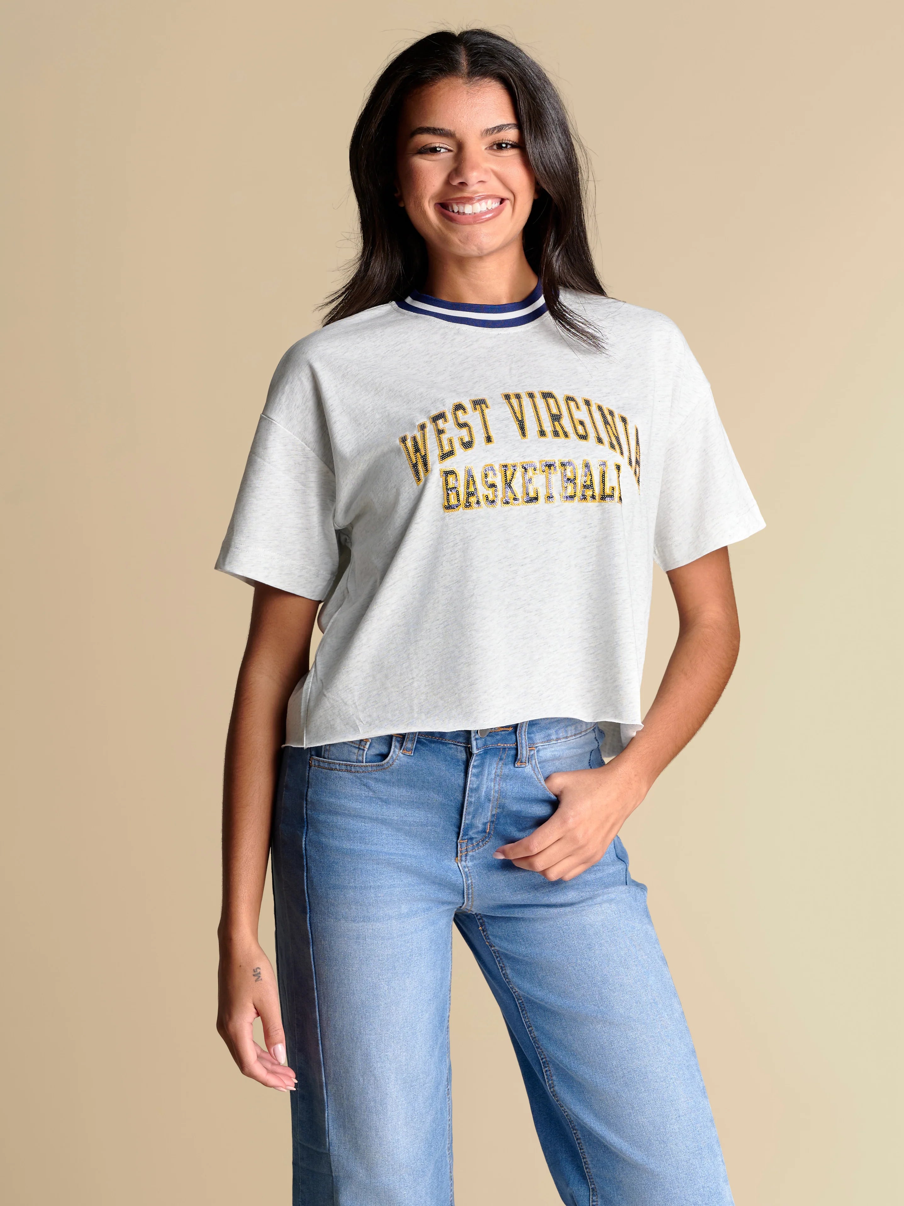 The Tip Off Sequin Tee | West Virginia