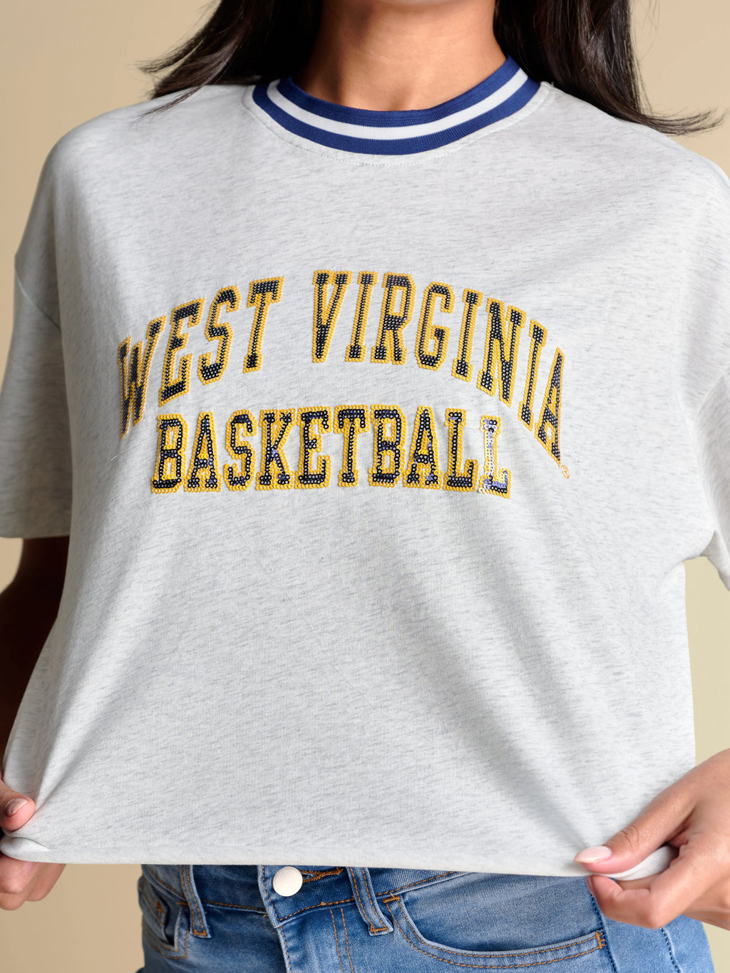 The Tip Off Sequin Tee | West Virginia