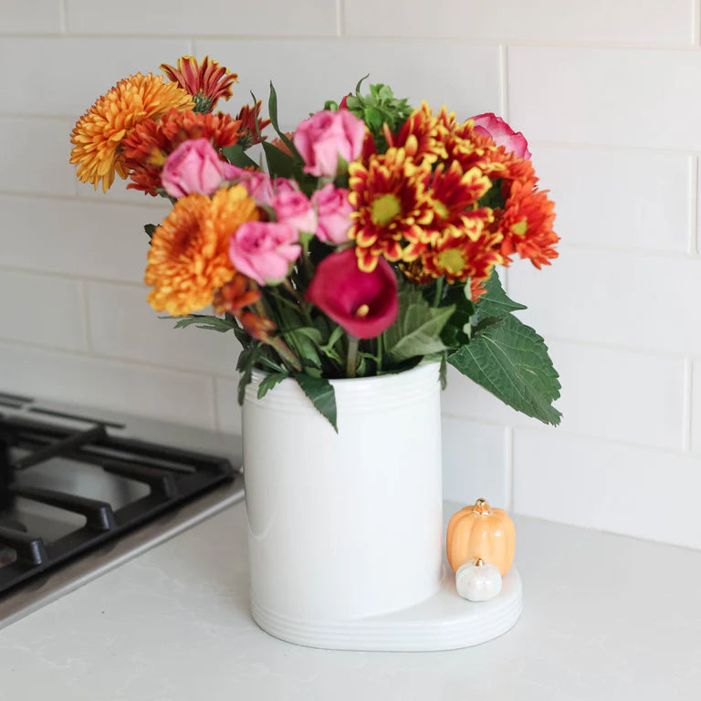 Utensil Crock | Pinstripes