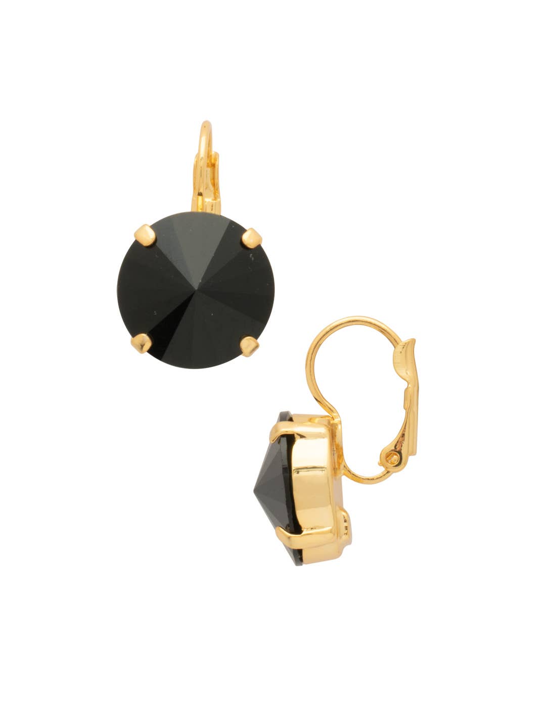 Nadine Dangle Earrings - EDH108BGJET: Black
