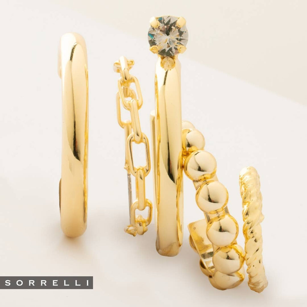 Keeley Studded Hoop Earrings | Clear