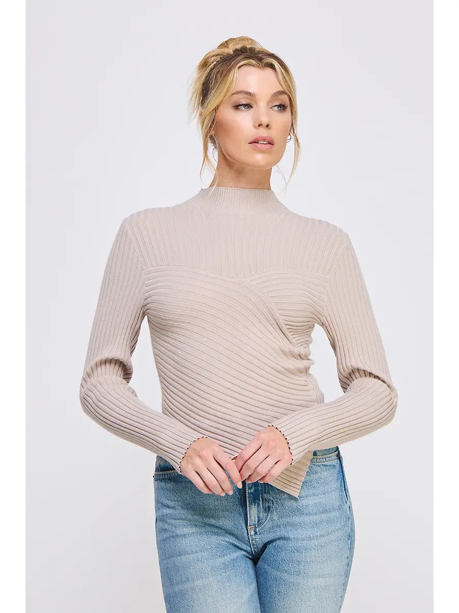 Asymmetrical Mock Neck Sweater