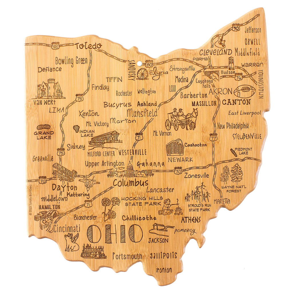 Destination Ohio Cutting Board with Engraved Artwork