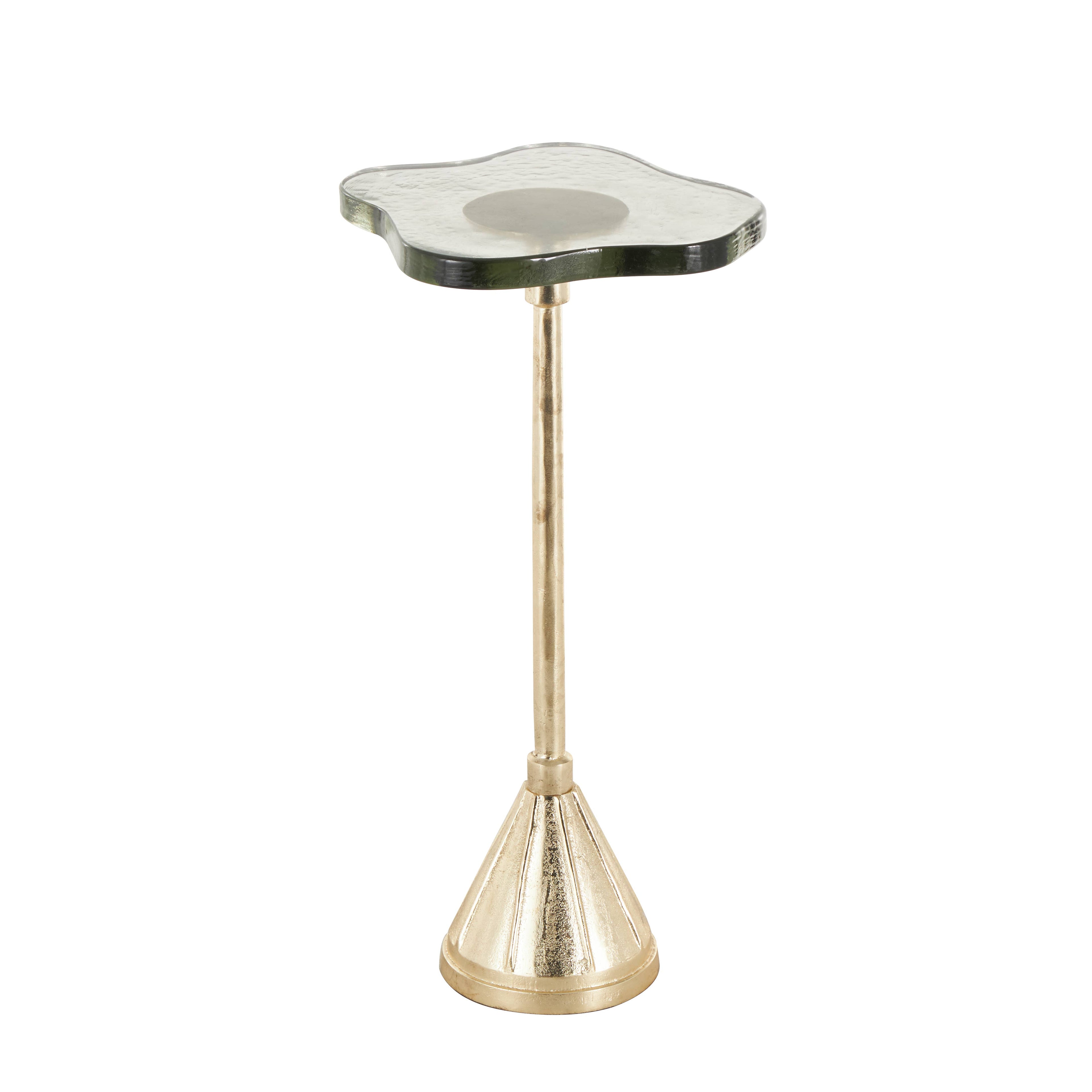 Contemporary Gold Aluminum Metal Accent Table - 898963