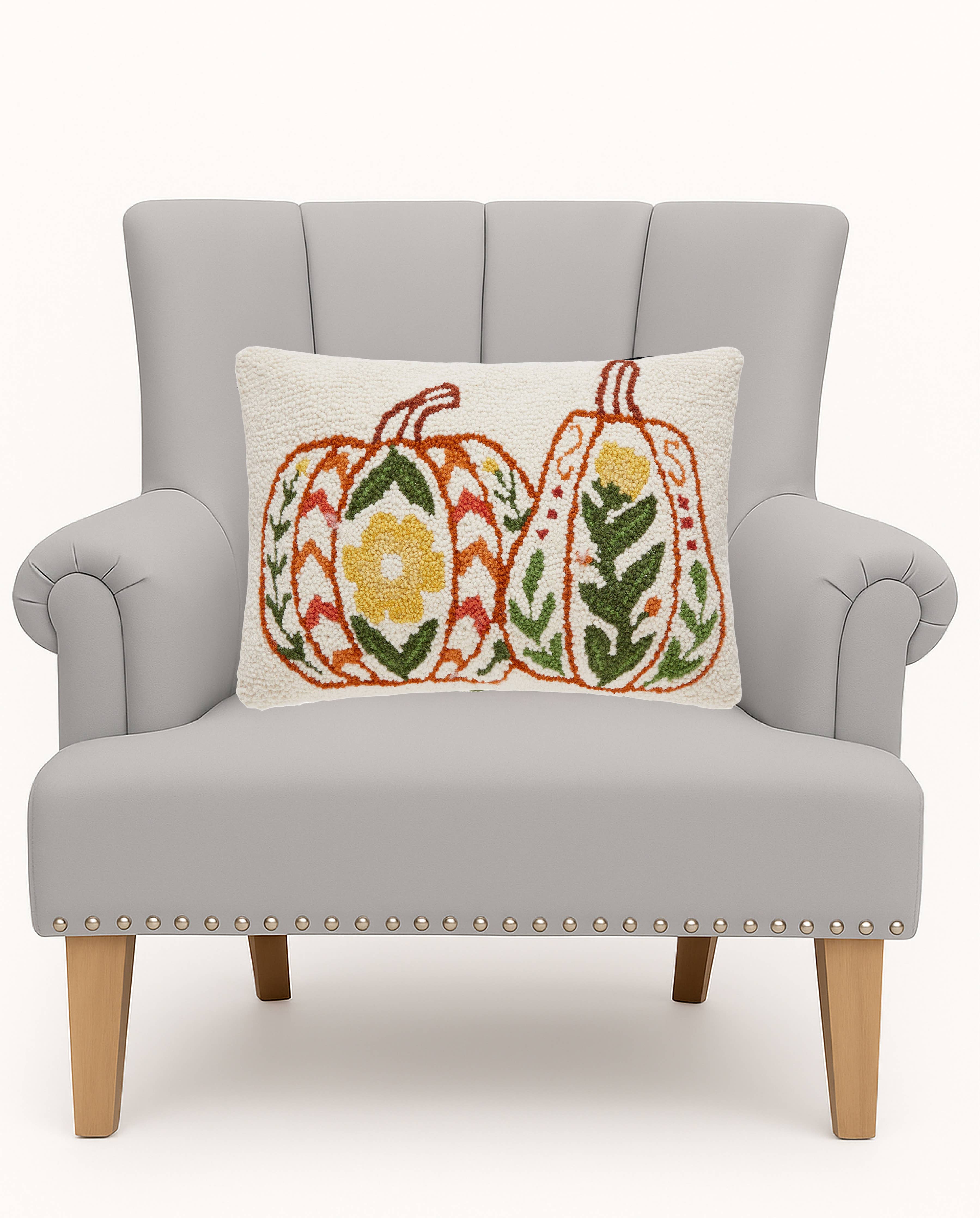 Fall Folk Pumpkin Lumber Hook Pillow