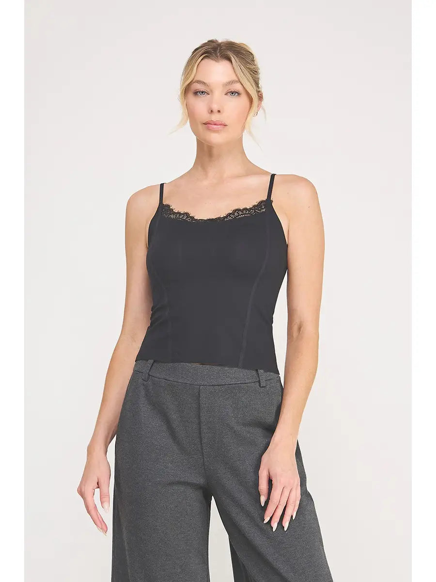 Cami Bralette with Eyelash Lace Trim