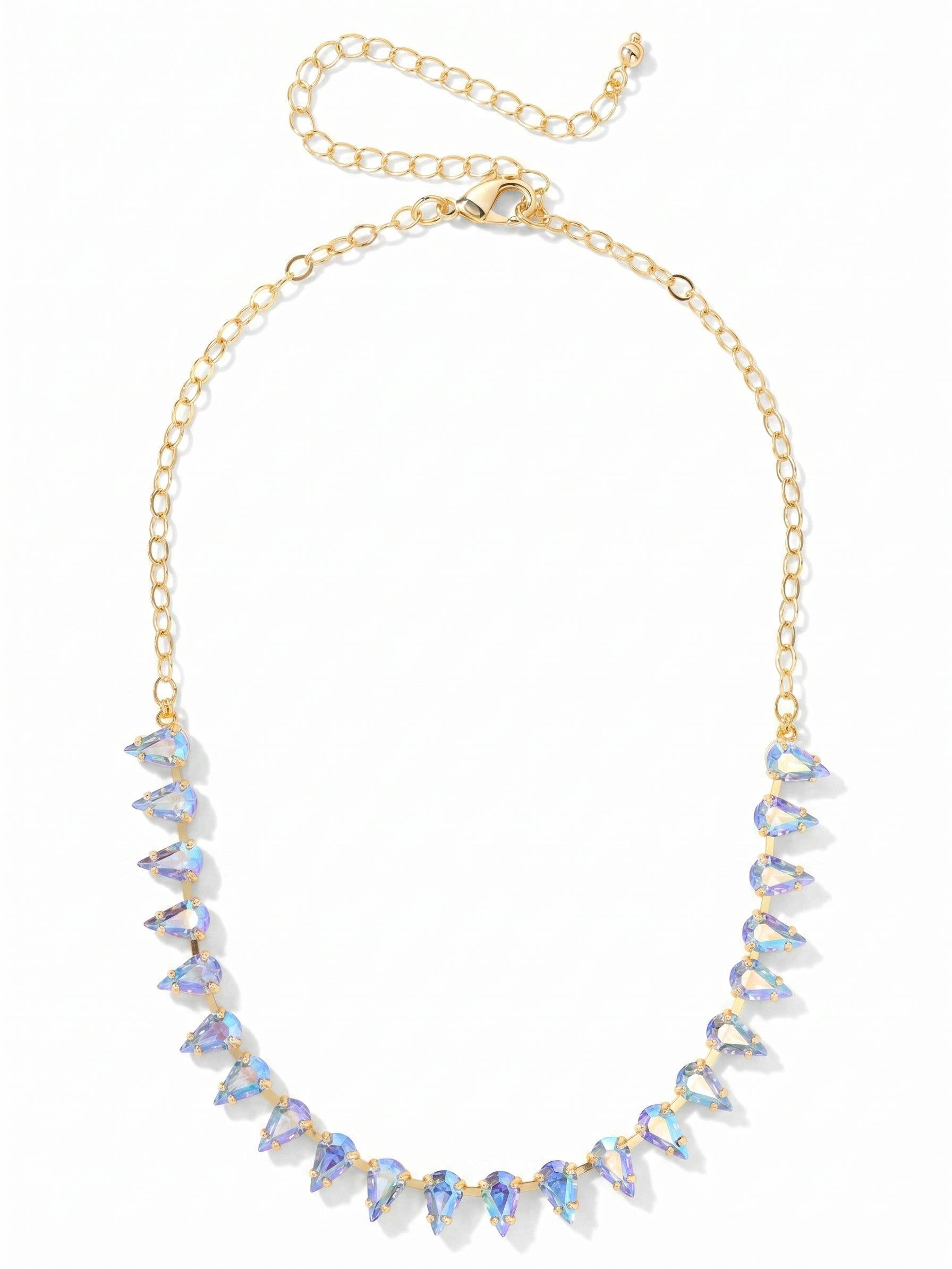Studio Teardrop Tennis Necklace - 6NGH9BGLTS: Blue