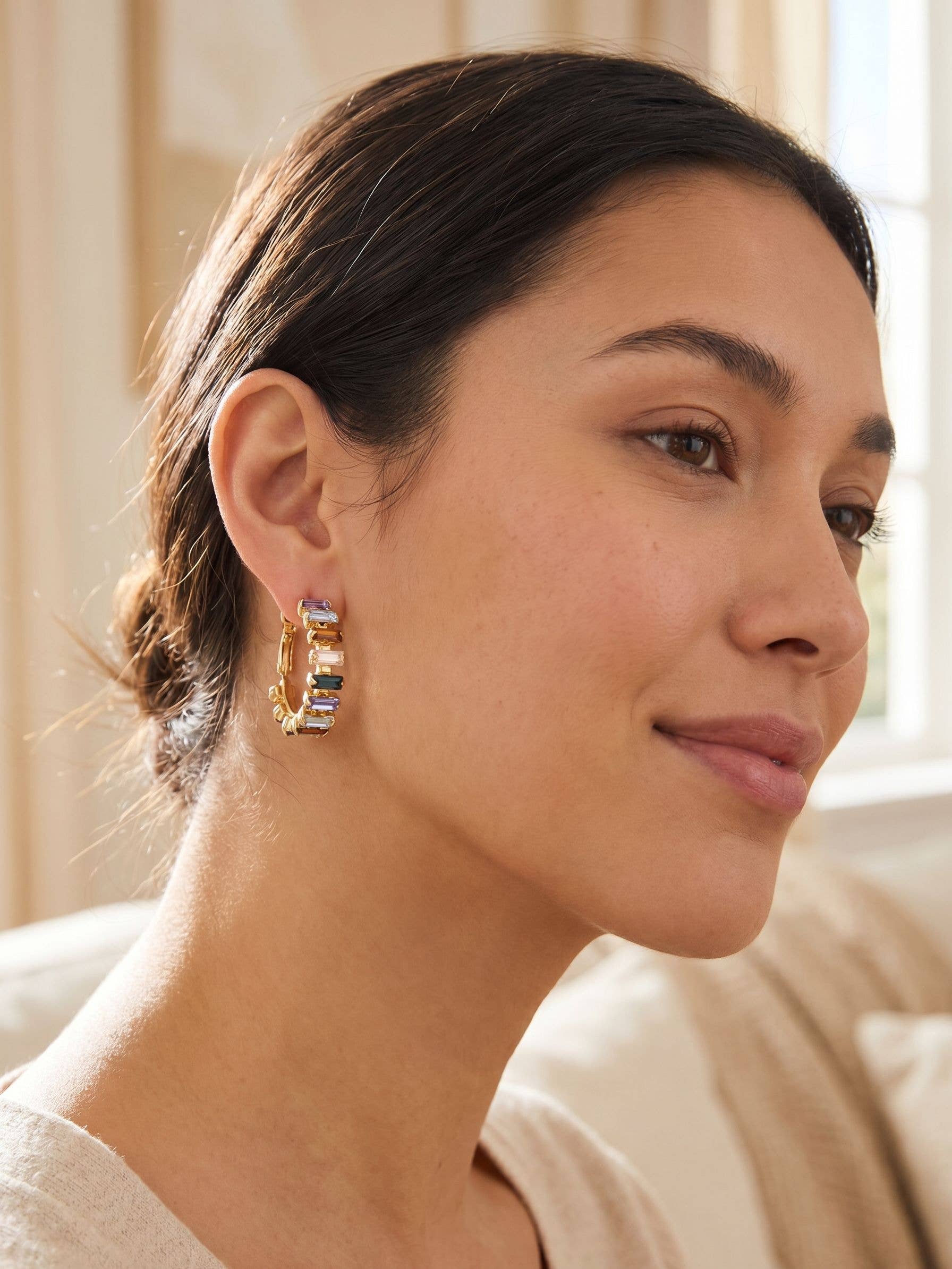Bianca Hoop Earrings |Blue
