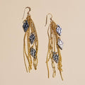 Hammered Silver Mixed Metal Jolene Chain Statement Earrings
