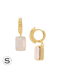 Studio Emerald-Cut Dangle Earrings - 6EGH11BGWO: White