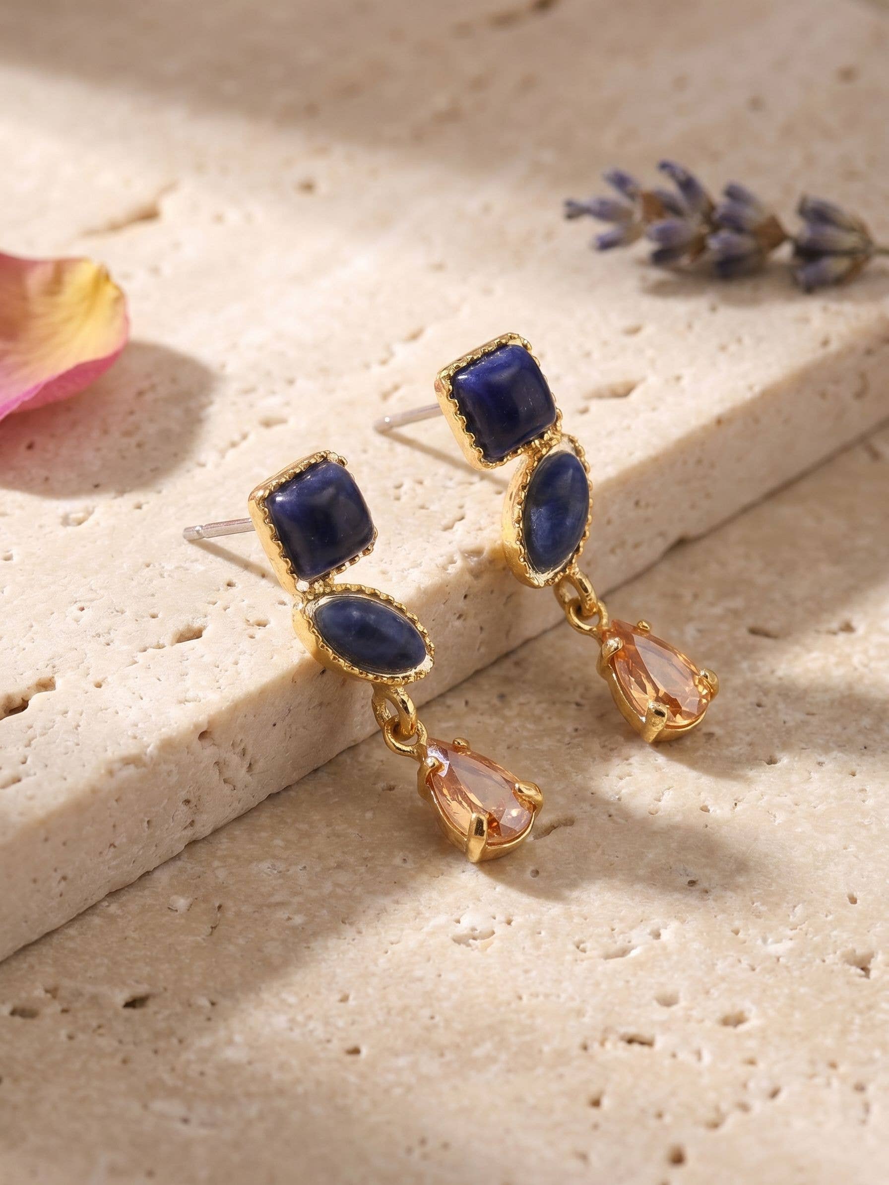 Indie Dangle Earrings - EGI6BGDNM: Blue