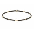 2mm Newport GRAPHITE + Gold Filled Waterproof Bracelet: 6.5"