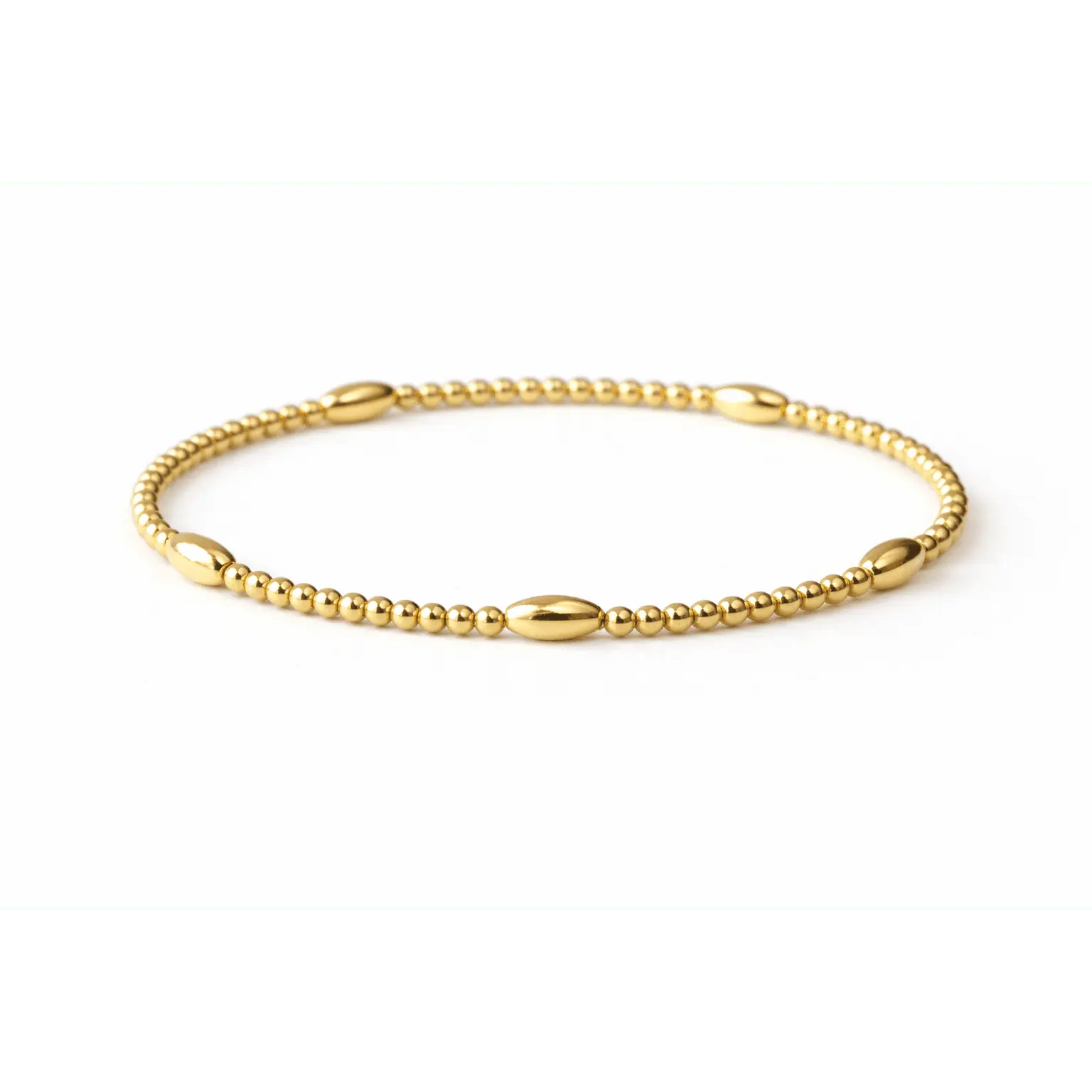 Classic Oval All Gold Bracelet: 6.5"