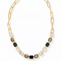 Octavia Paperclip Tennis Necklace - NFZ3BGSNI: Black