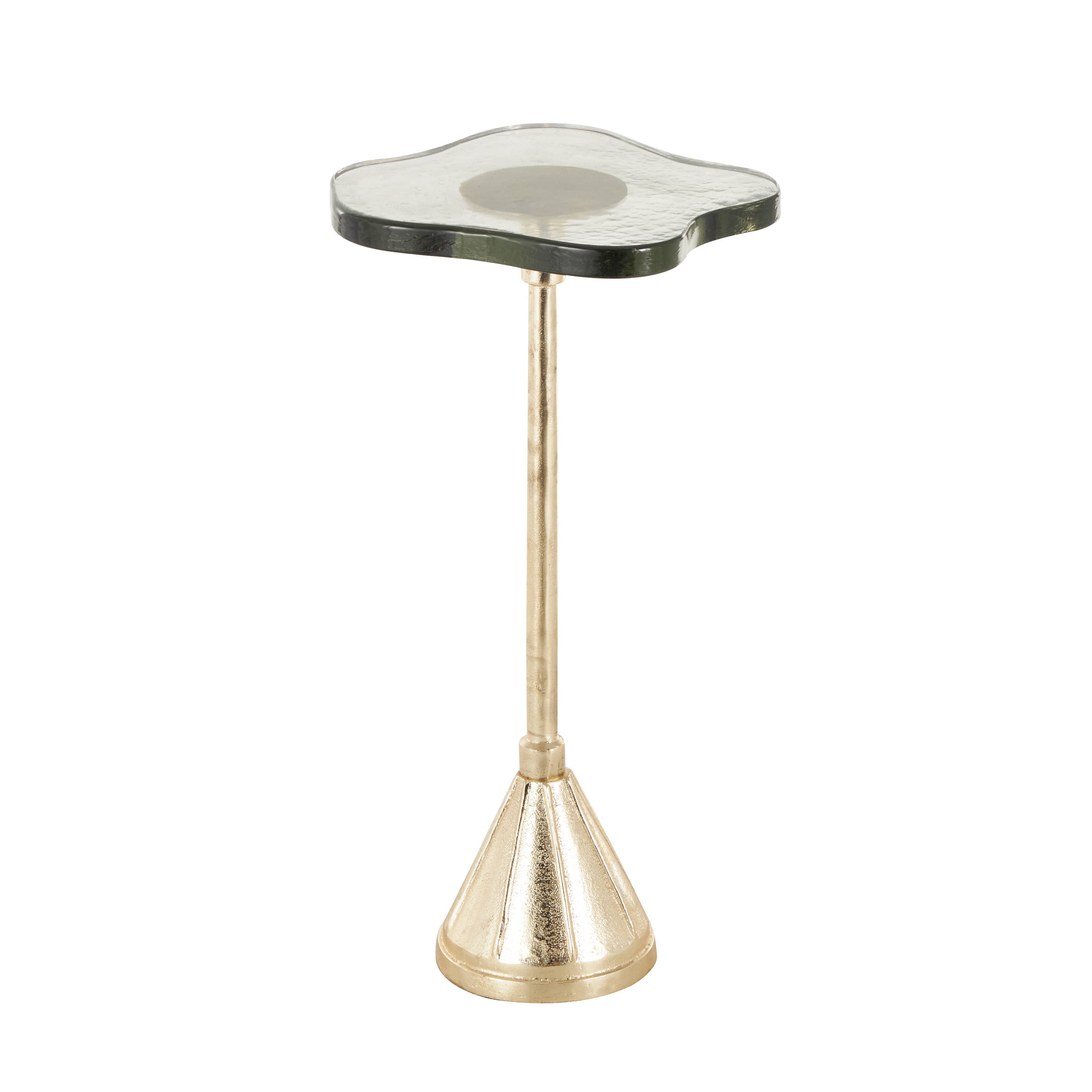 Contemporary Gold Aluminum Metal Accent Table - 898963