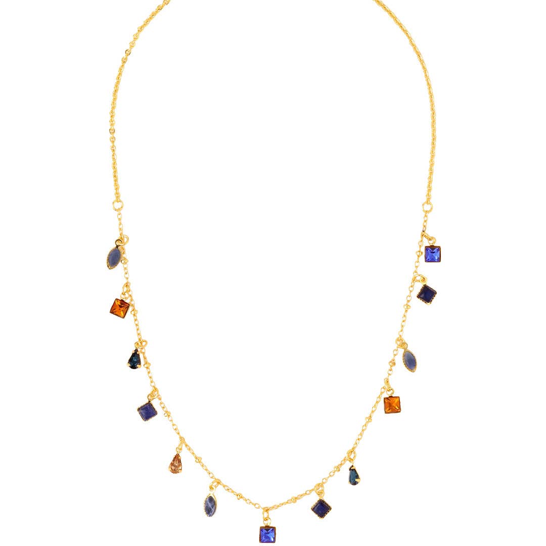 Indie Tennis Necklace - NGI3BGDNM: Blue