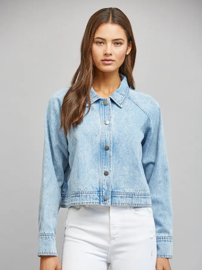 Washed Denim Cropped Jacket