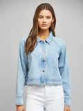 Washed Denim Cropped Jacket