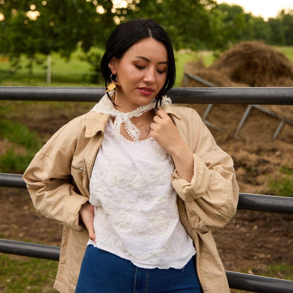 Marigold Margot Petal Hoop Earrings: Gold