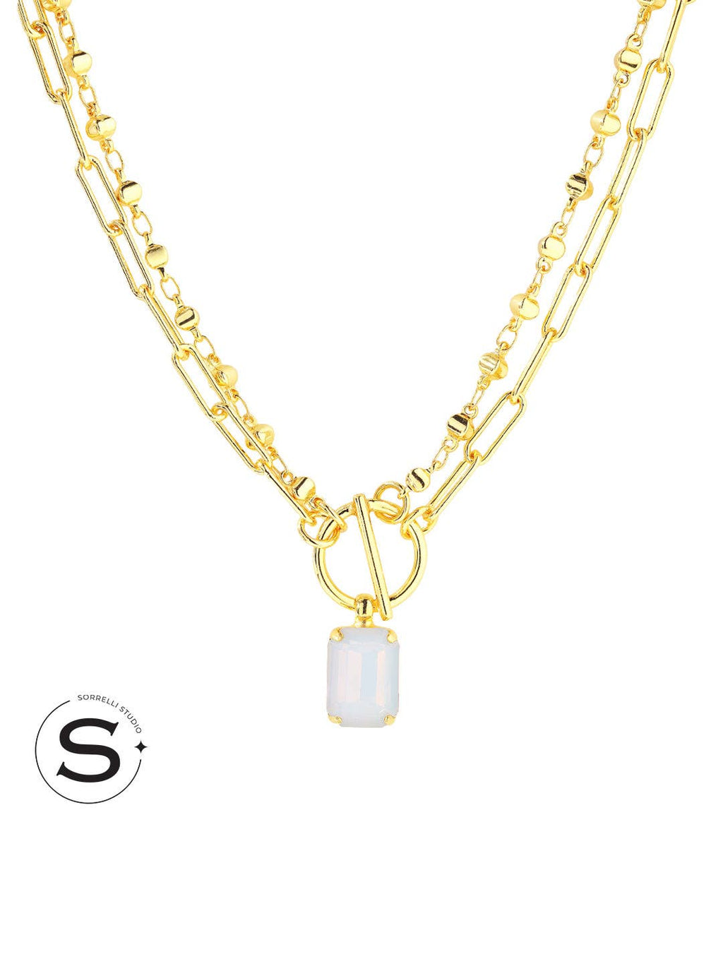 Studio Emerald-Cut Pendant Necklace - 6NGH8BGWO: White