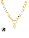 Studio Emerald-Cut Pendant Necklace - 6NGH8BGWO: White