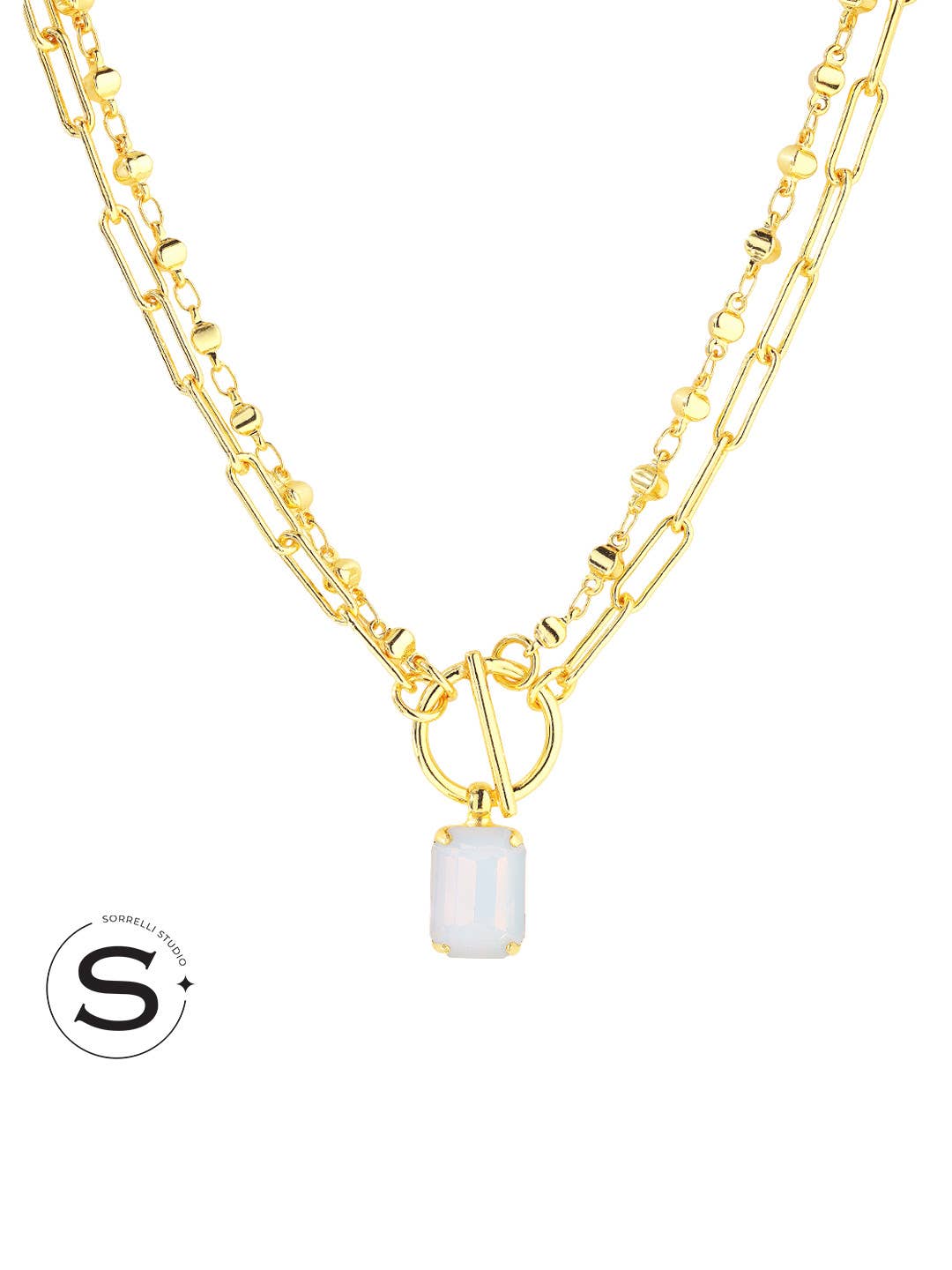 Studio Emerald-Cut Pendant Necklace - 6NGH8BGWO: White
