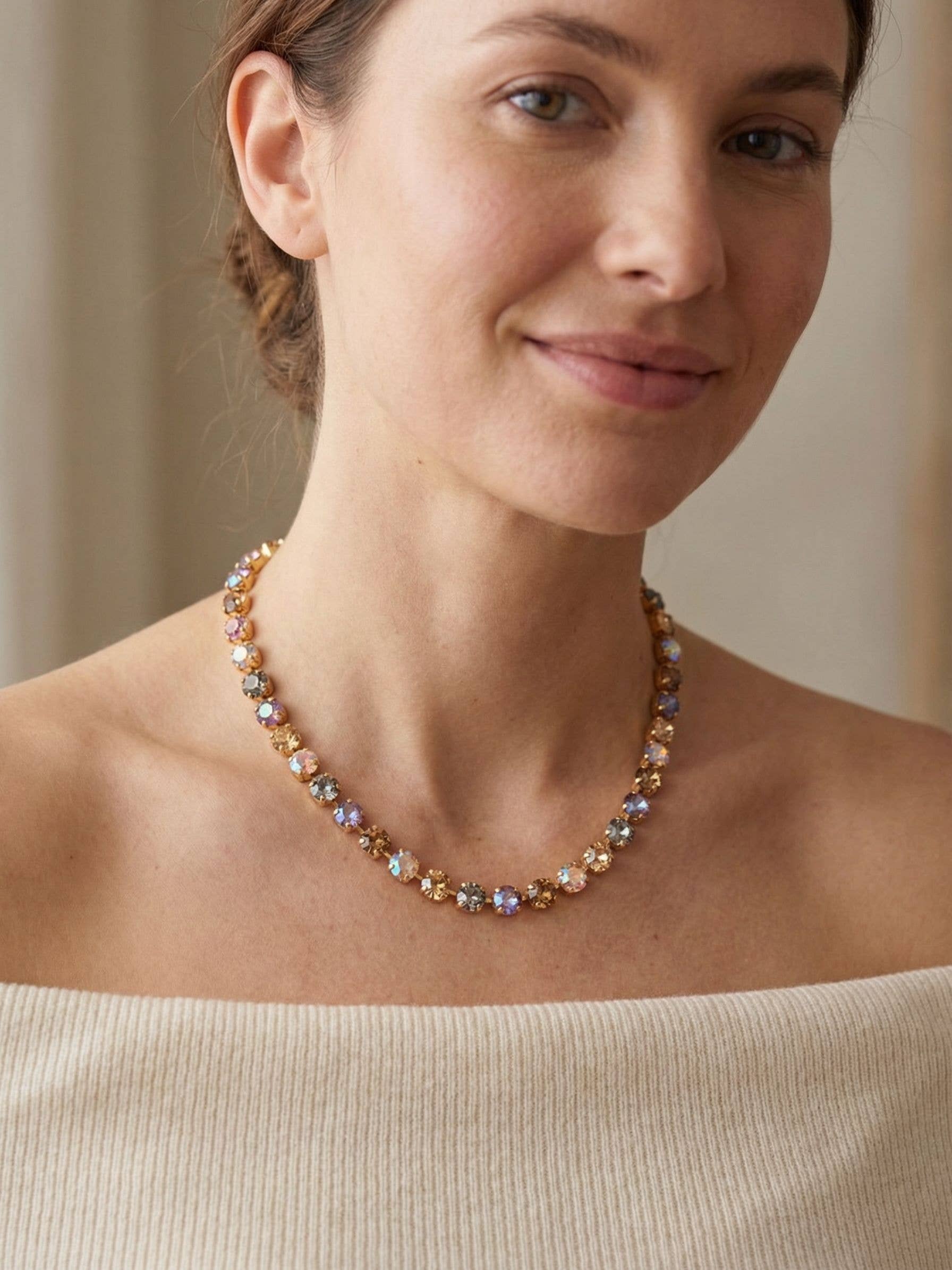 Matilda Choker Necklace - NFJ80BGHNB: Brown