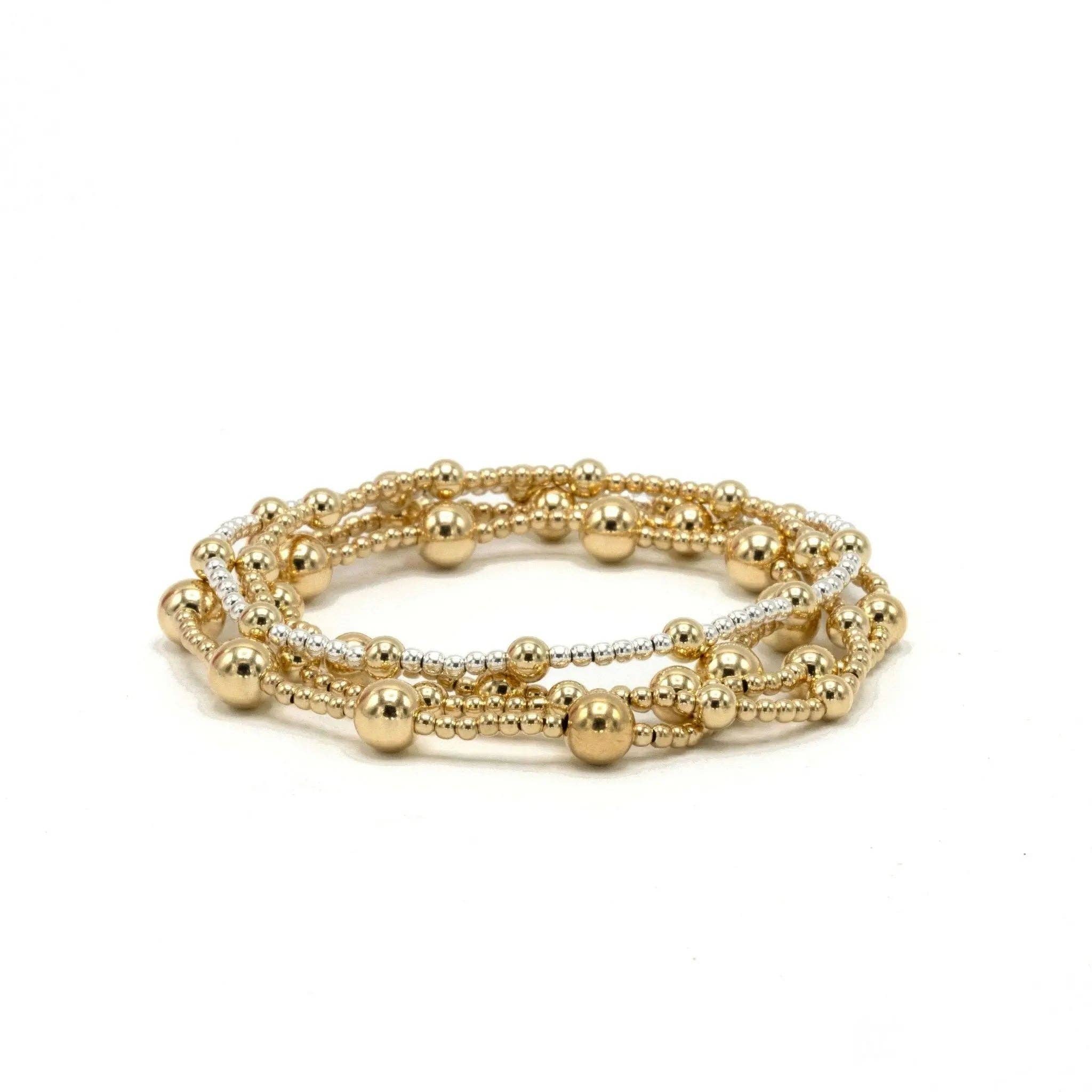 The Malibu 2x5 14k Gold filled Beaded Bracelet: 2mm5 / 6.5"