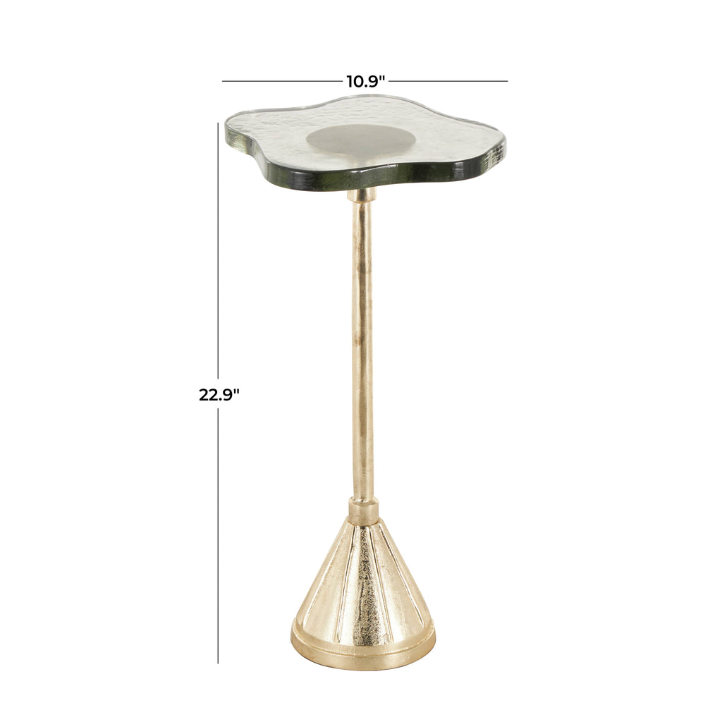 Contemporary Gold Aluminum Metal Accent Table - 898963