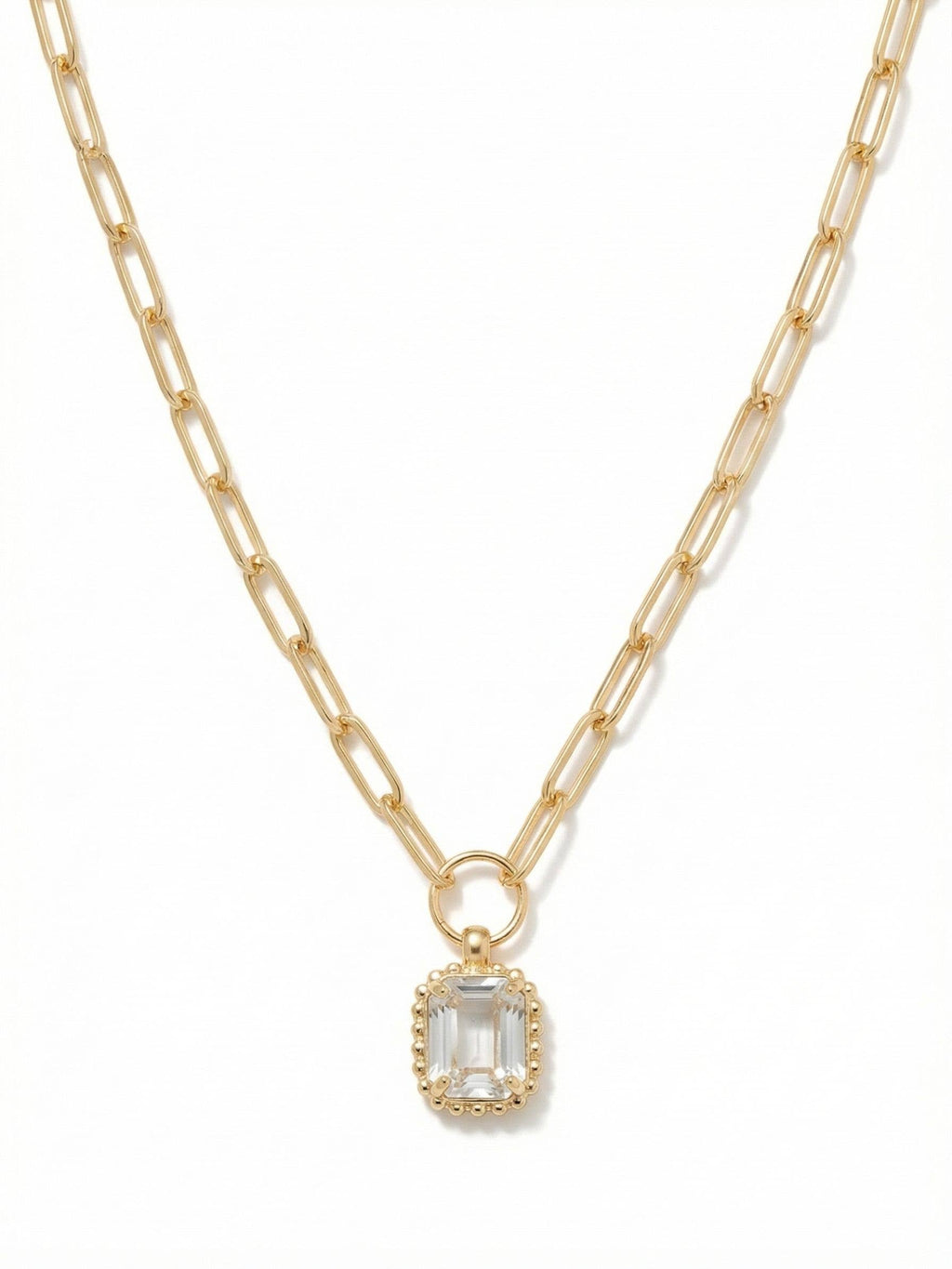 Octavia Scalloped Pendant Necklace - NGA1BGCRY: Clear