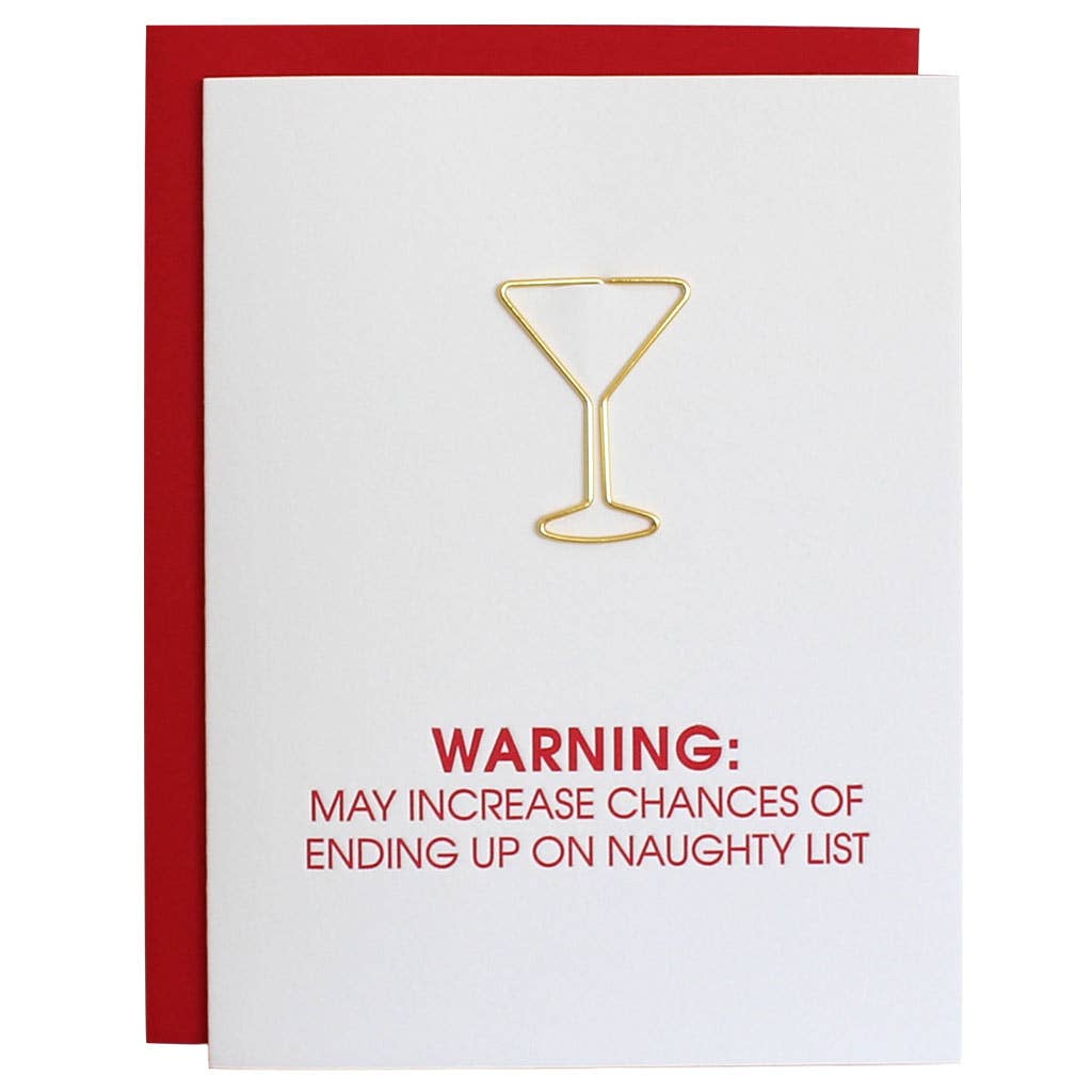 Naughty List Warning - Everyday Letterpress Card