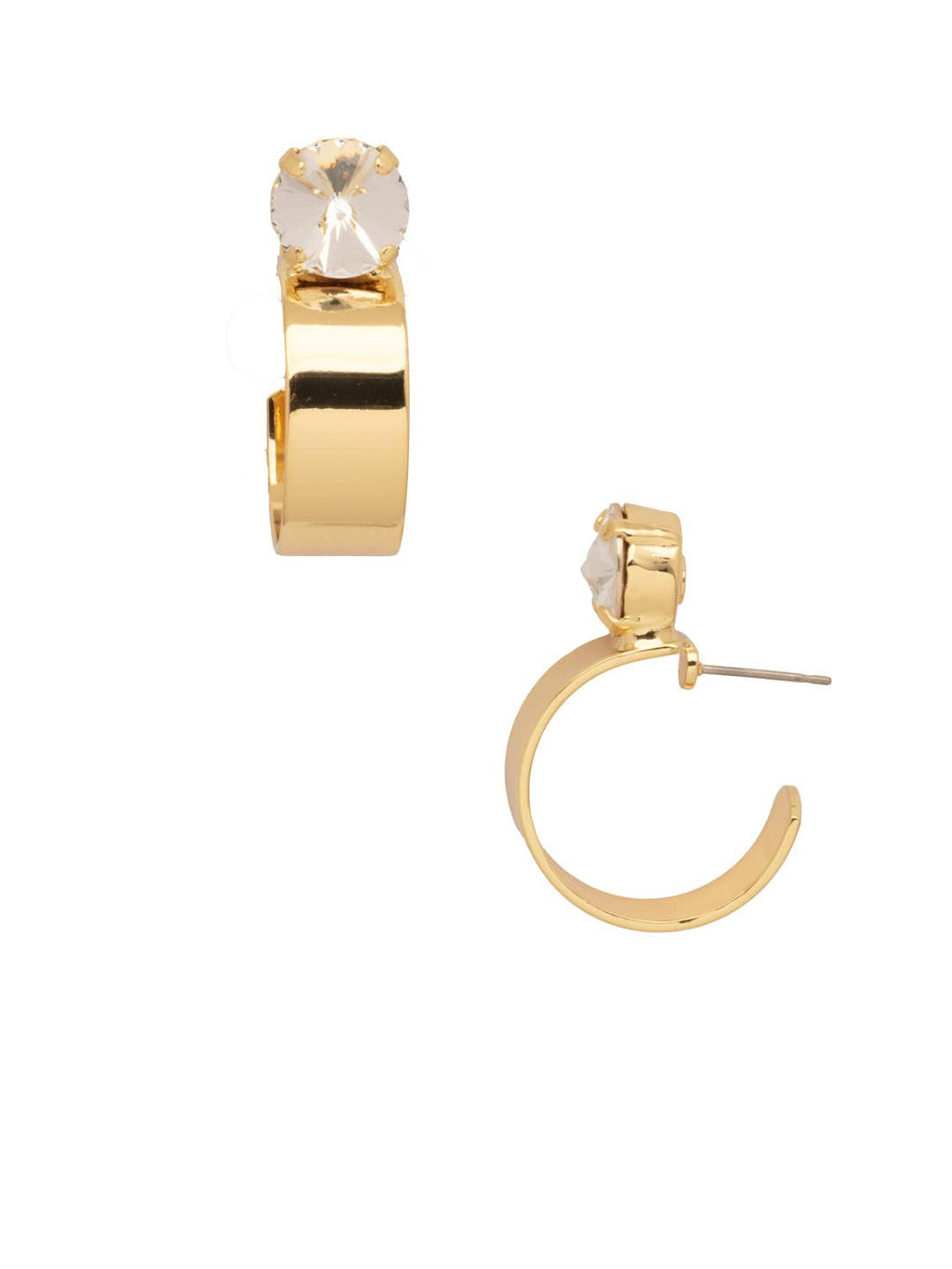 Dani Studded Hoop Earrings - EFP25BGCRY: Clear
