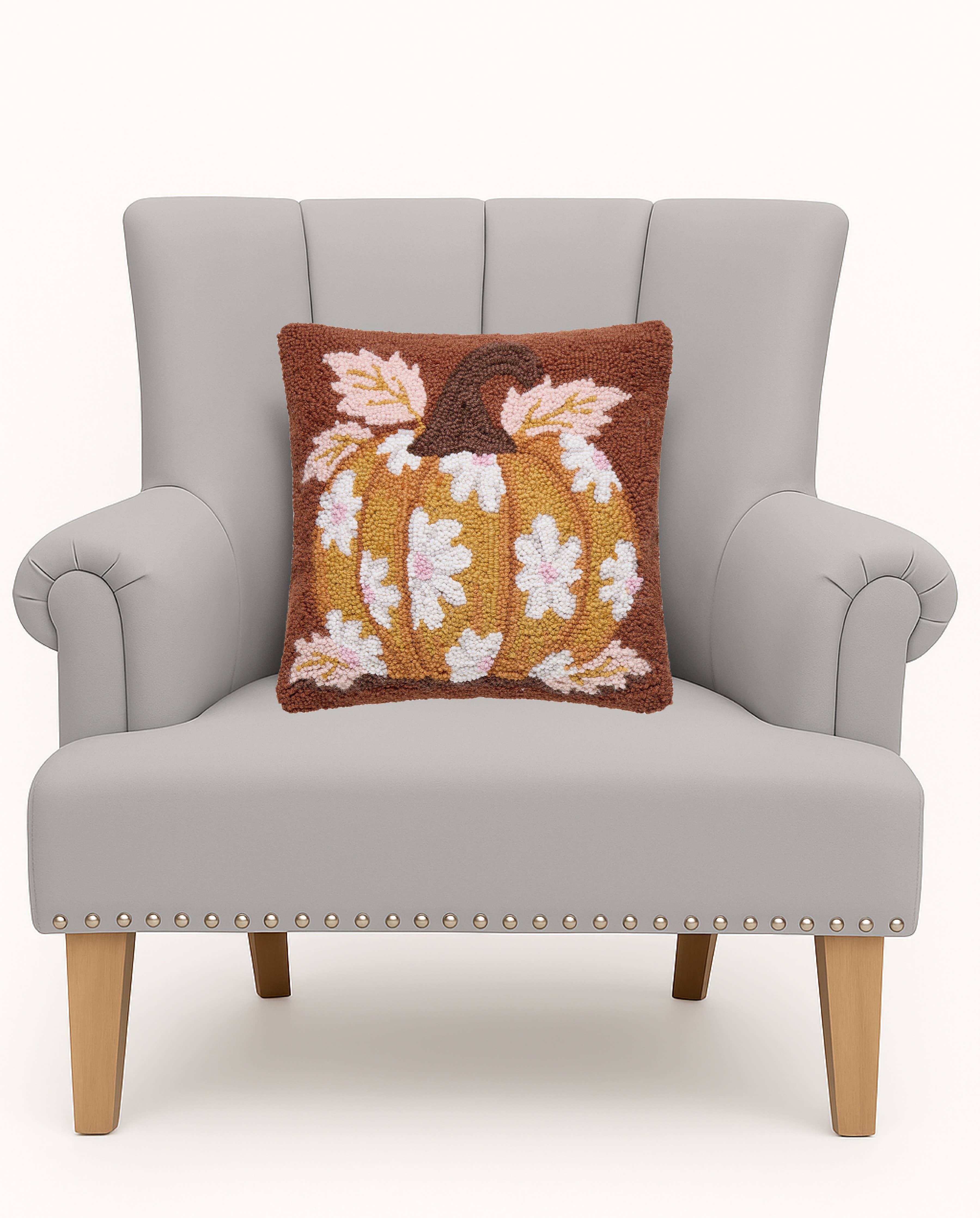 Daisies On Pumpkin Hook Pillow