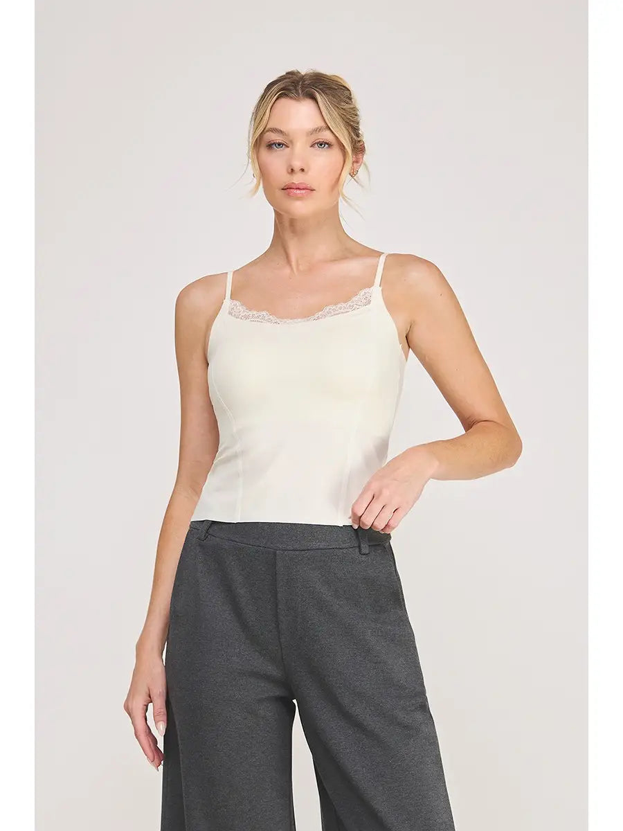 Cami Bralette with Eyelash Lace Trim