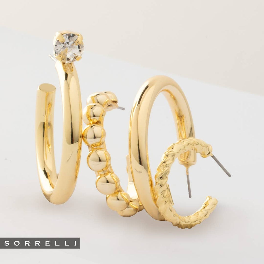 Keeley Studded Hoop Earrings | Clear