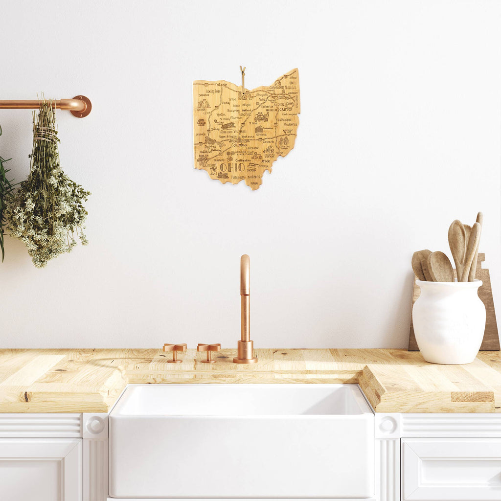 Destination Ohio Cutting Board with Engraved Artwork