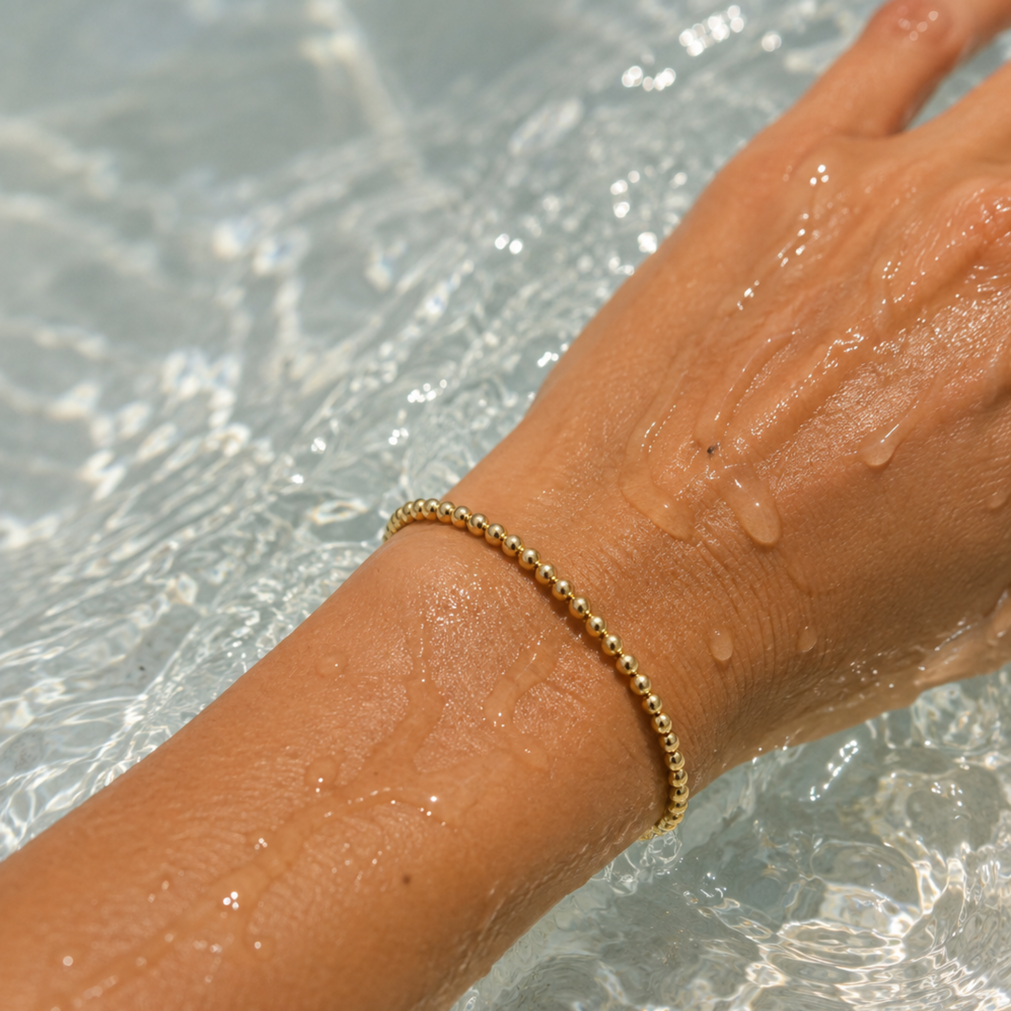 3mm Gold Filled Karma waterproof bracelet: 6.5"