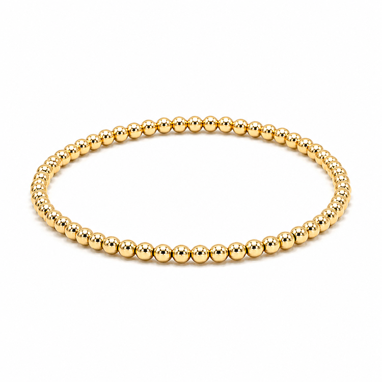 3mm Gold Filled Karma waterproof bracelet: 6.5"