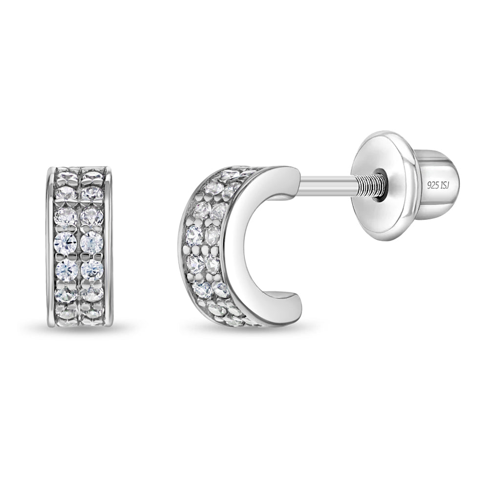 Sparkling Half Hoop Girl Earrings