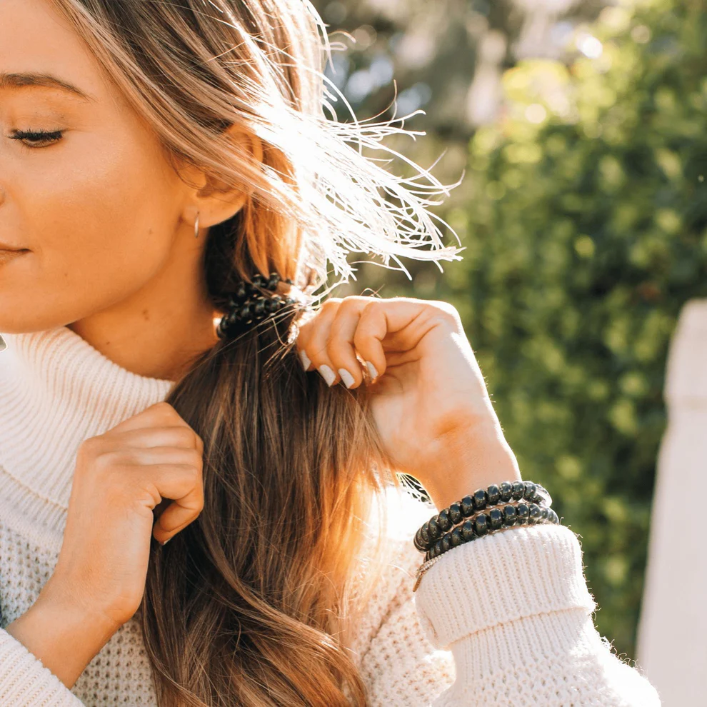 Jet Black Hair Ties