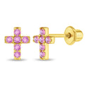 Cubic Zirconia Cross Girl Earrings