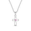 Tiny Open CZ Cross Baby Necklace