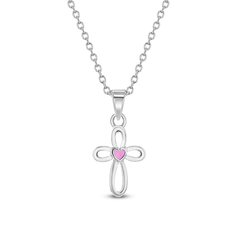 Tiny Open CZ Cross Baby Necklace