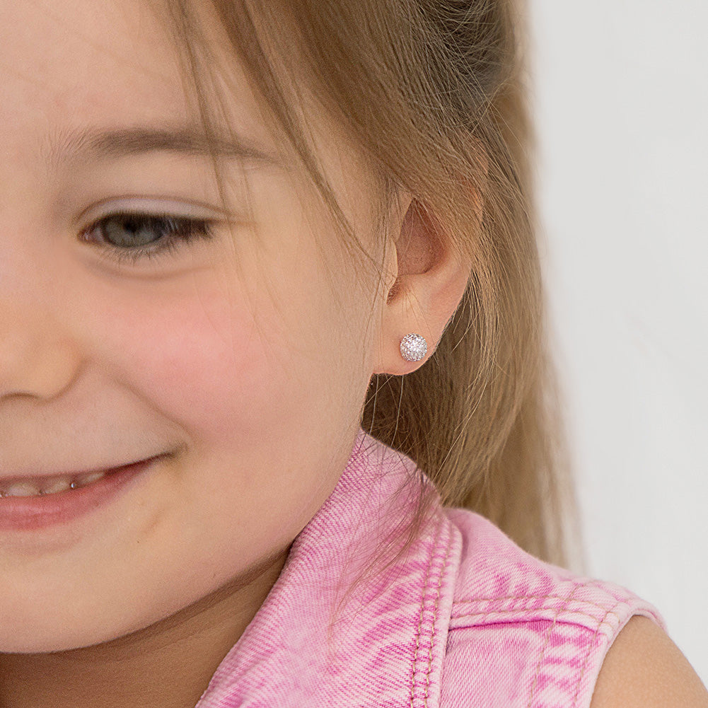 Clear Ball of Gems Girl Earrings