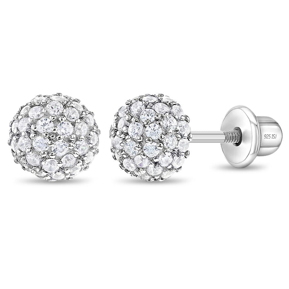 Clear Ball of Gems Girl Earrings