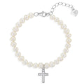Cultured Pearl with Cross Girls Bracelet