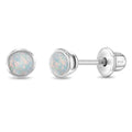Bezel Opal Girl Earrings