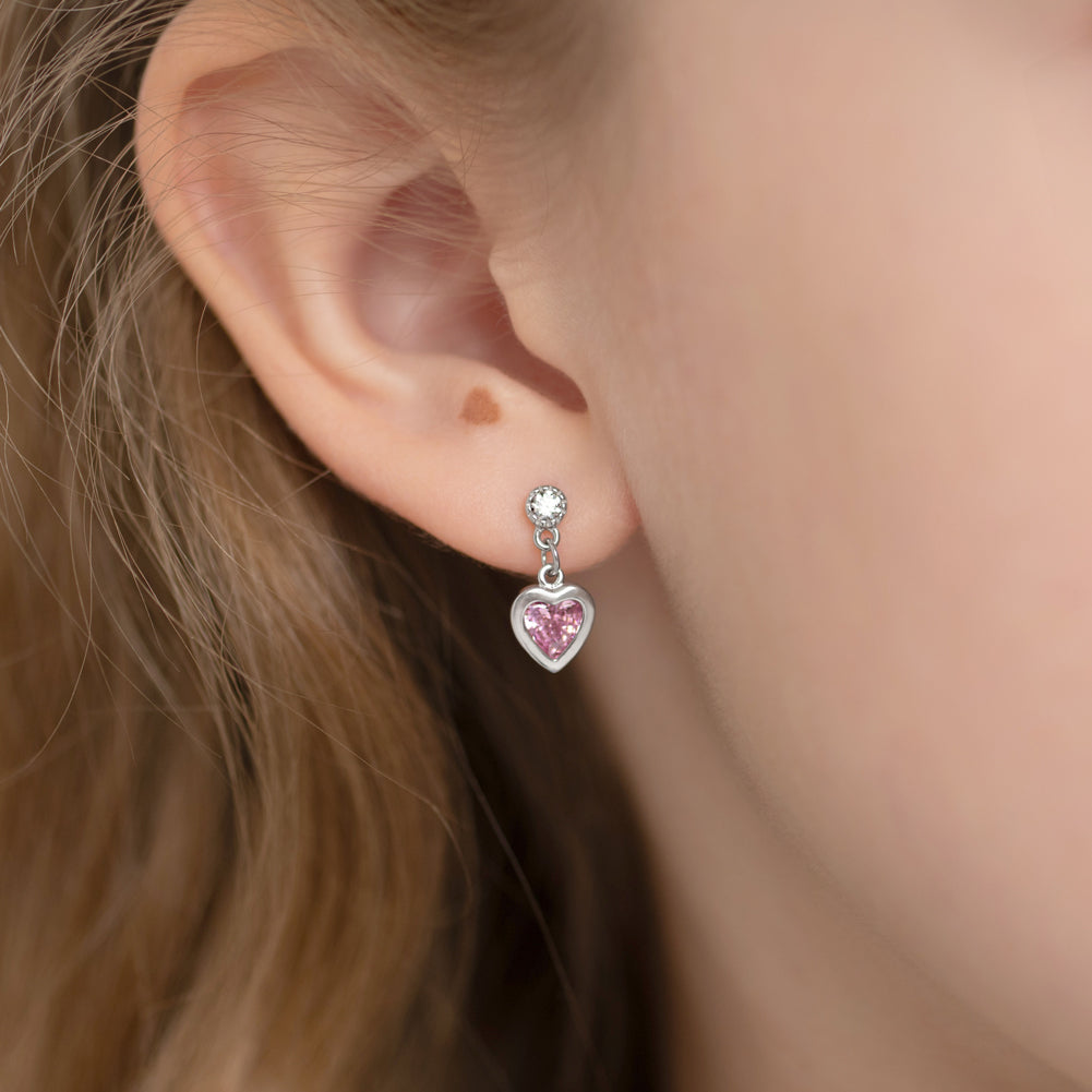 My First Dangle Hearts Girl Earrings