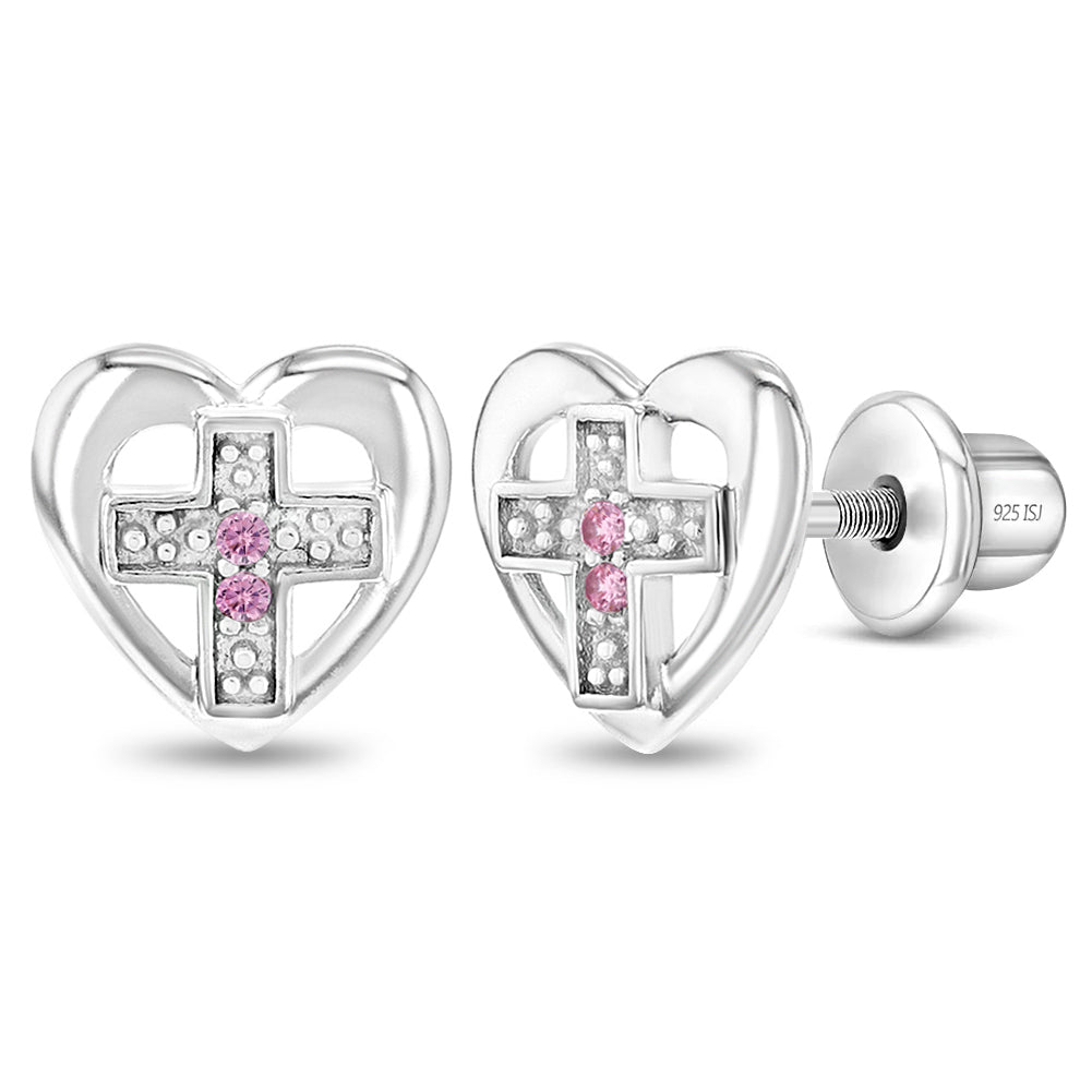 Love of God Heart Cross Earrings